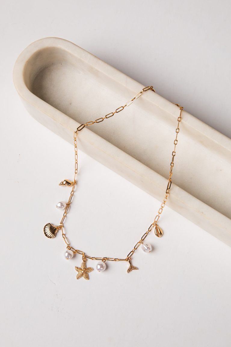 Ashton Coastal Charms Gold Necklace