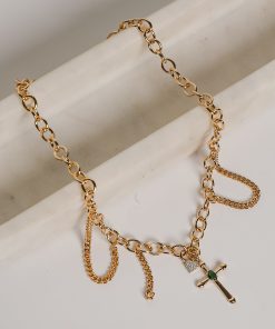 FINAL SALE - Sophie Gold Cross Charm Necklace