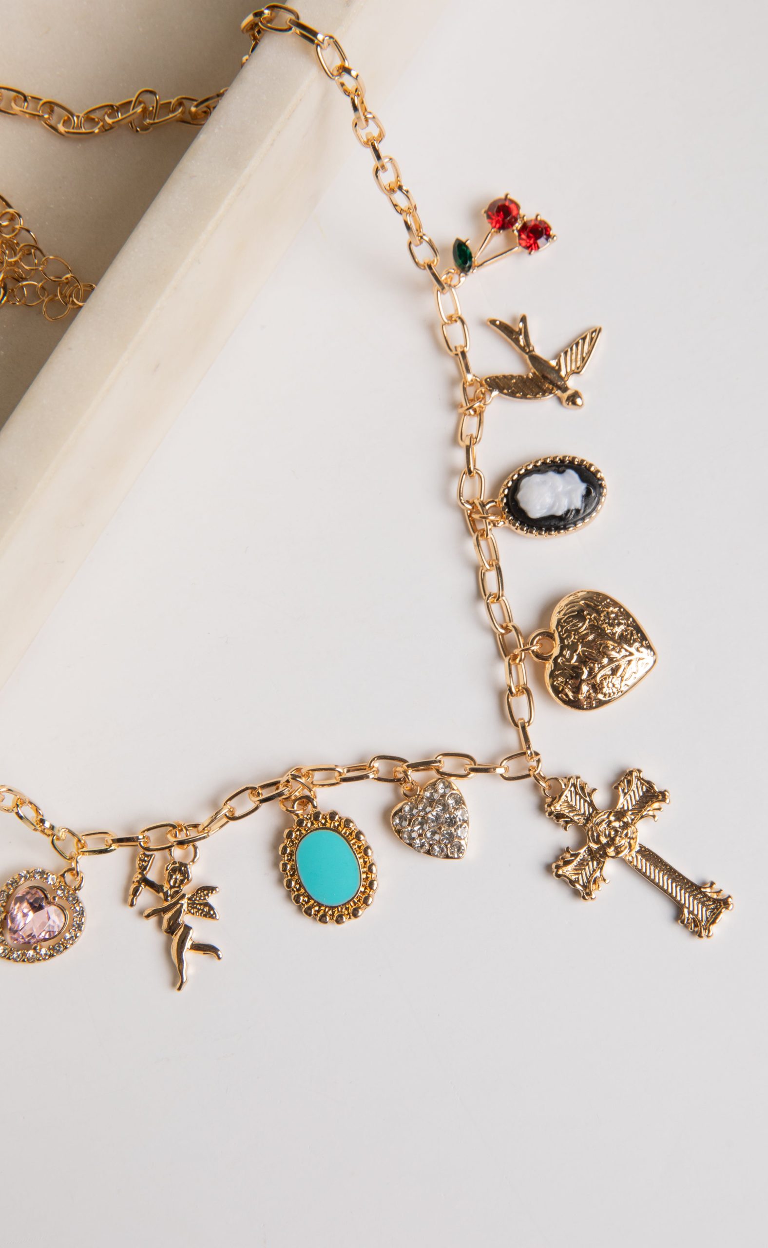 Cassidy Gold Charm Necklace - Image 2