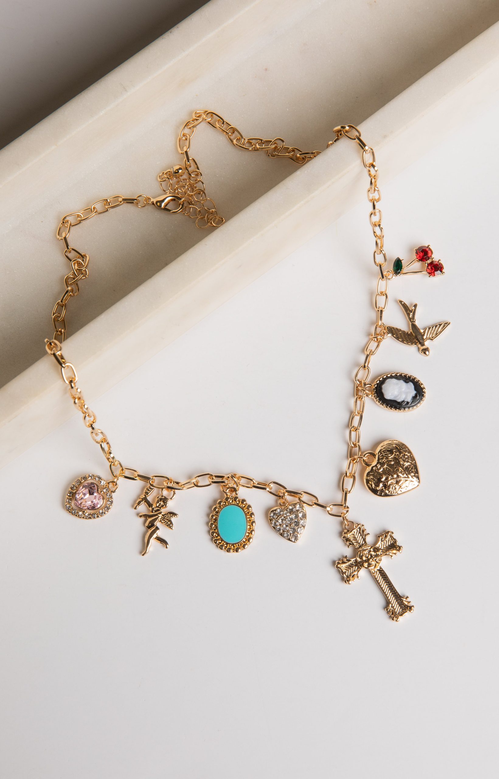 Cassidy Gold Charm Necklace - Image 3