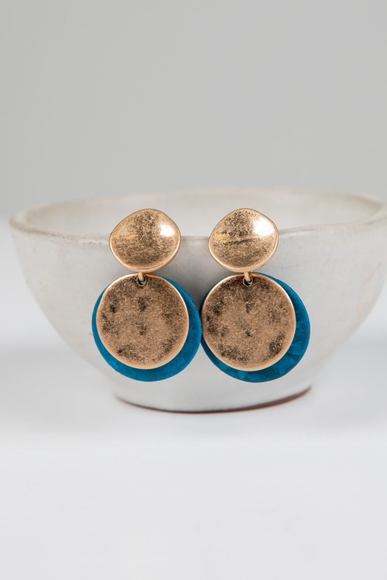 Vivian Gold Circle Drop Earrings