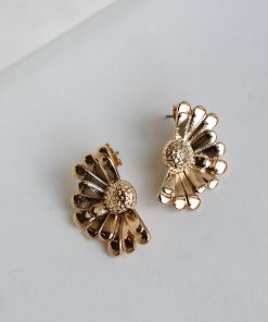 FINAL SALE - Victoria Gold Flower Stud Earrings