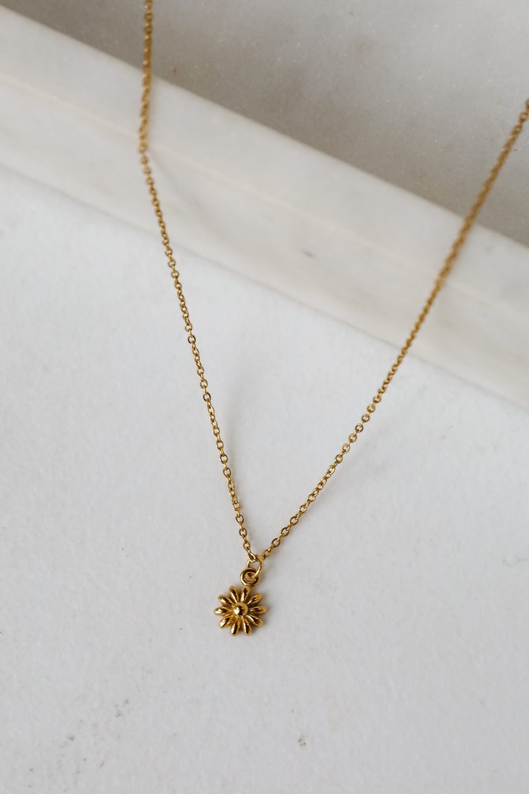 FINAL SALE - Kiara Gold Flower Charm Necklace