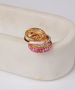 Annalise Gold Gemstone Ring Set