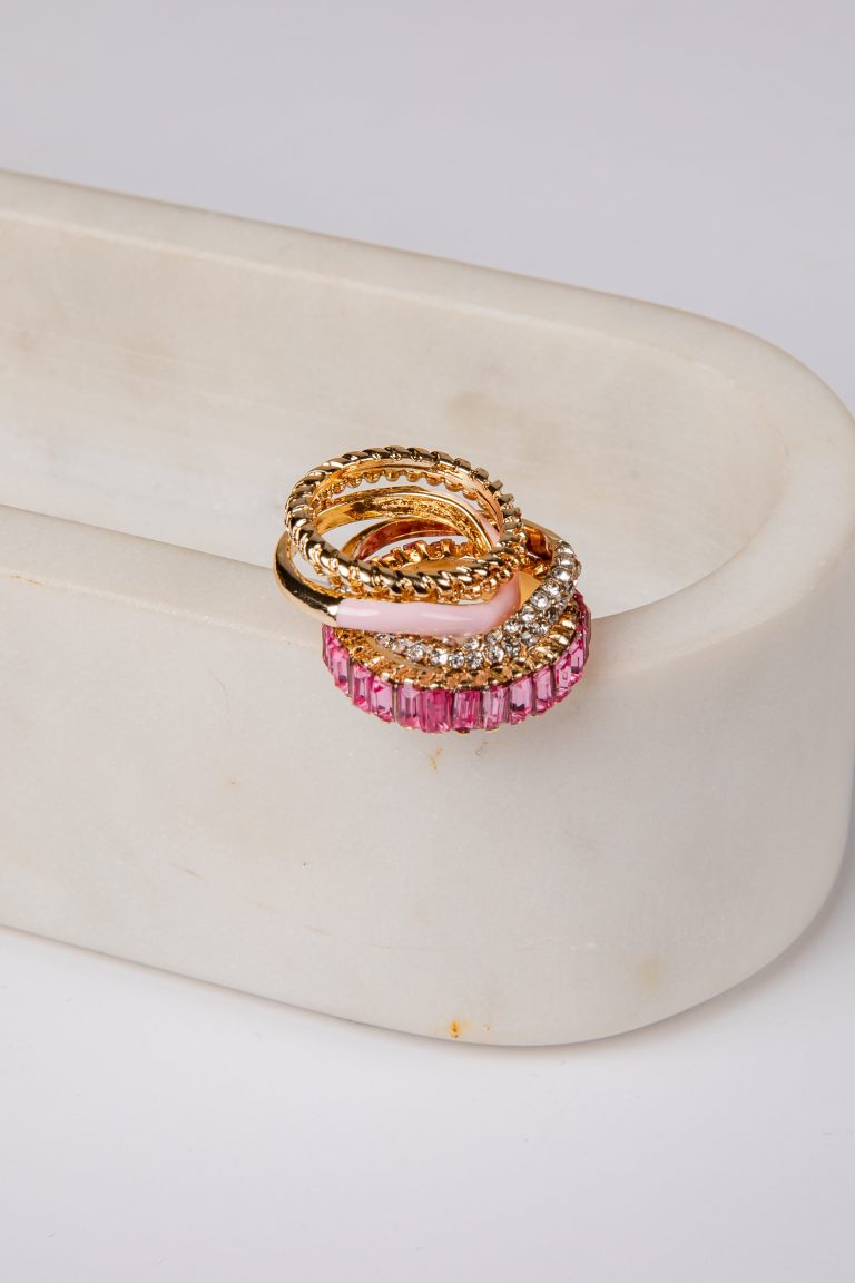 Annalise Gold Gemstone Ring Set