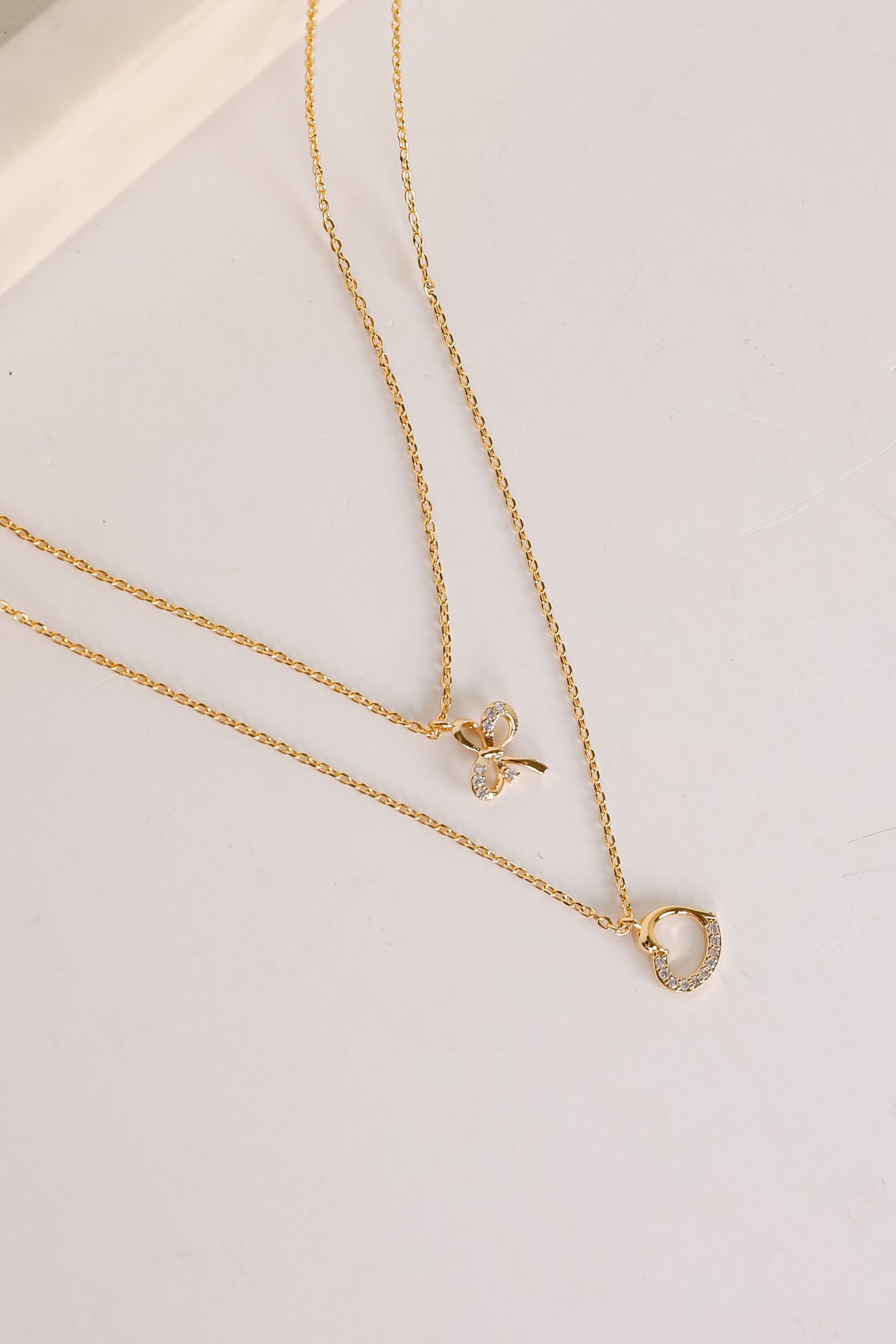 FINAL SALE - Monica Gold Heart Charm Layered Necklace - Image 3