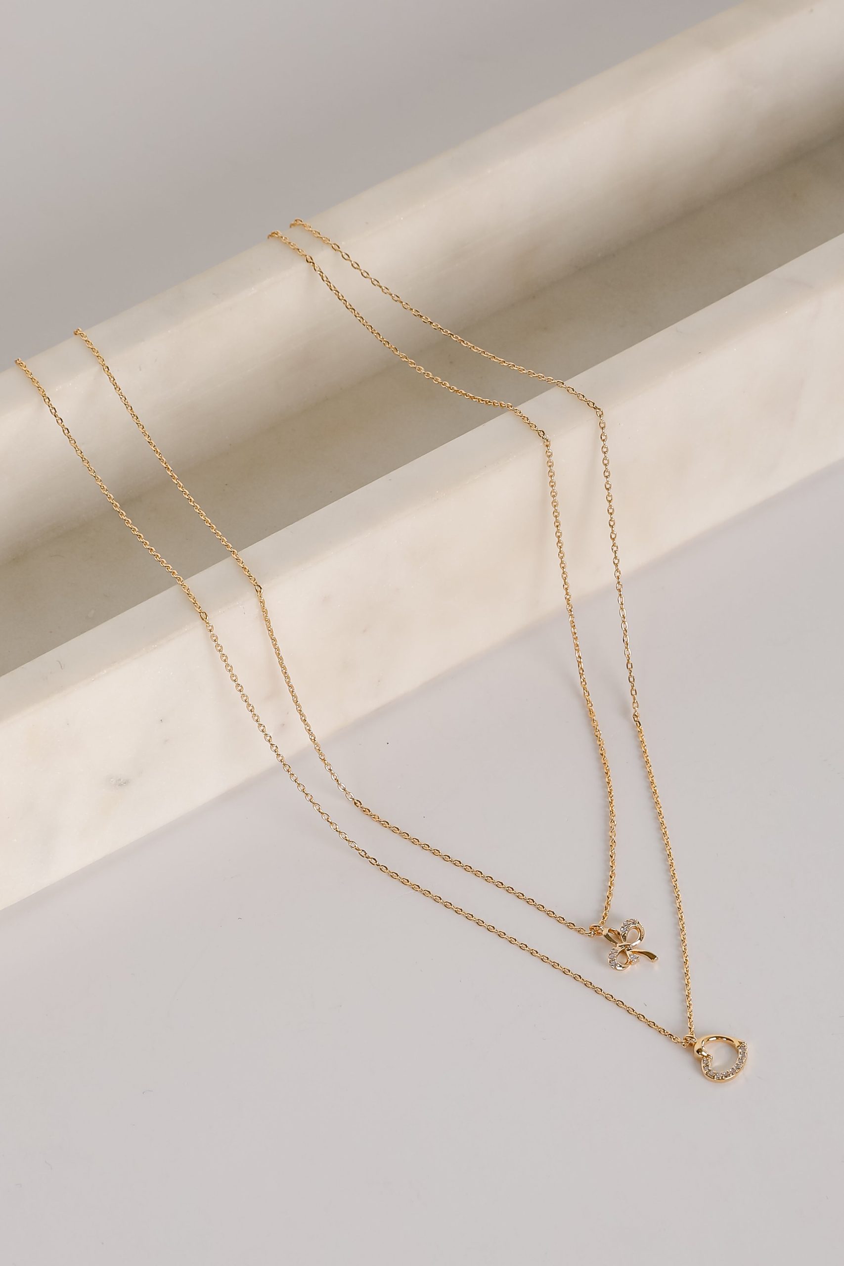 FINAL SALE - Monica Gold Heart Charm Layered Necklace - Image 5