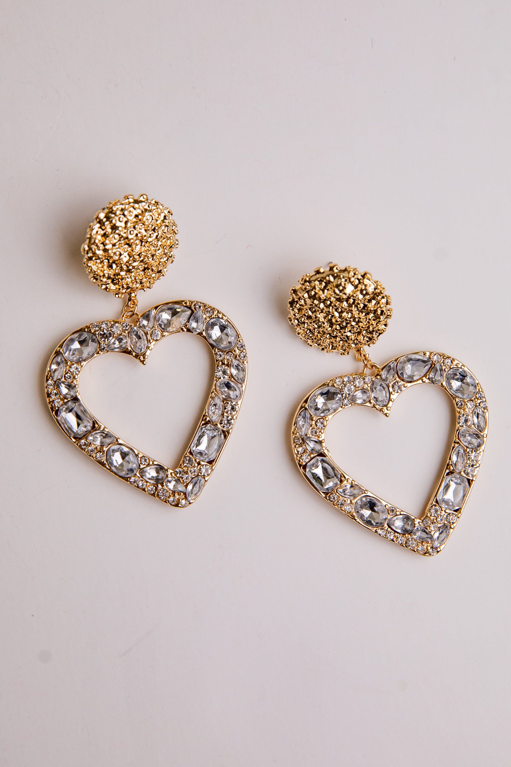 Lennox Heart Gold Drop Earrings - Image 2