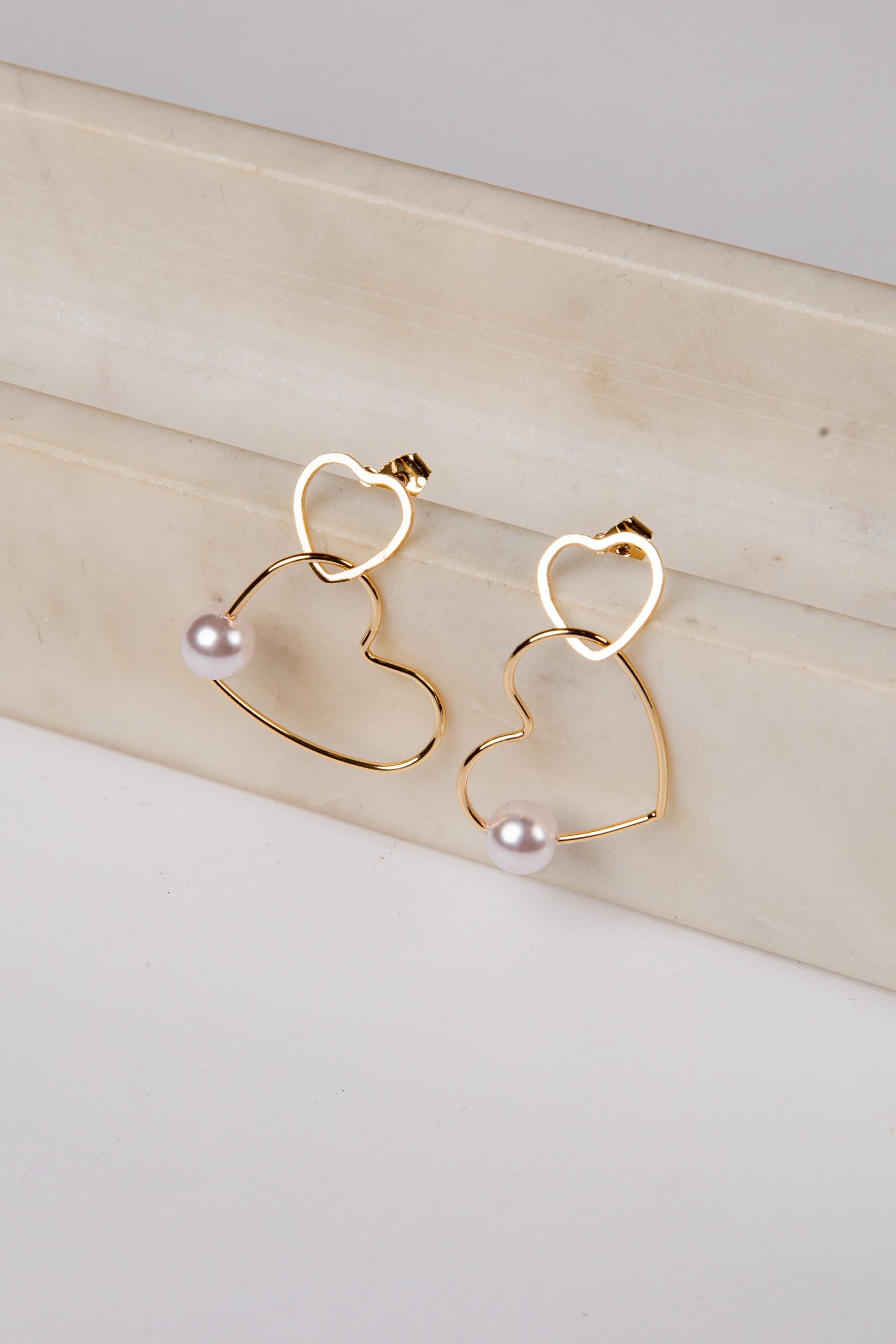 Cydney Gold Heart Hoop Earrings - Image 2