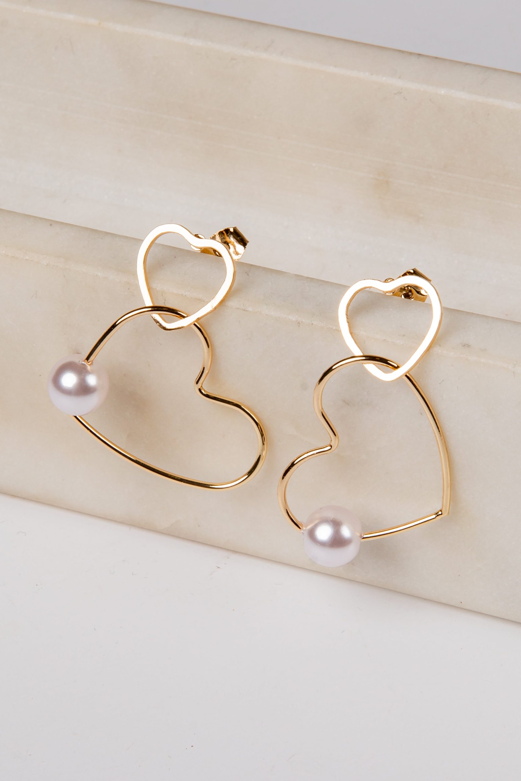 Cydney Gold Heart Hoop Earrings - Image 3