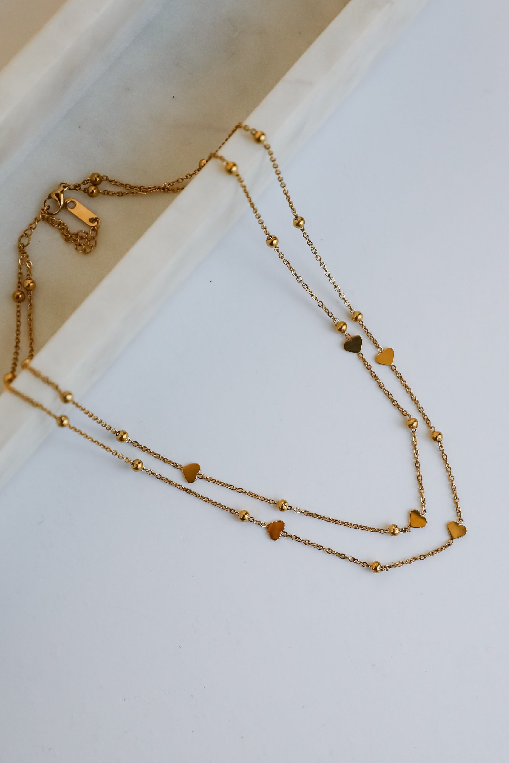 FINAL SALE - Rosie Gold Heart Charm Layered Necklace - Image 2
