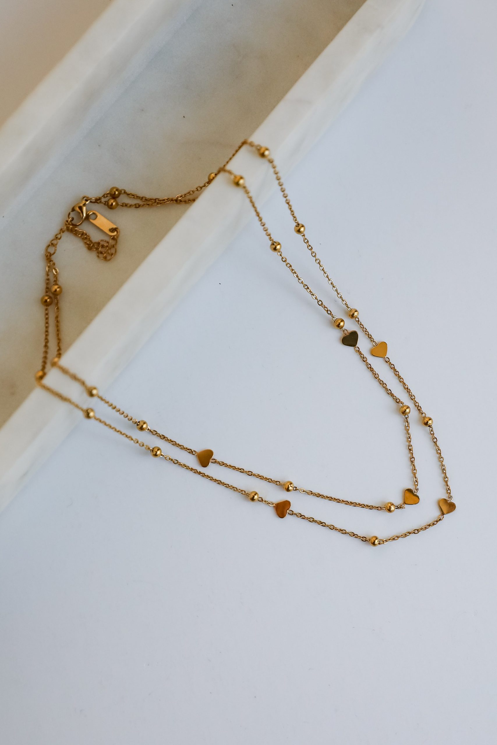 FINAL SALE - Rosie Gold Heart Charm Layered Necklace - Image 4