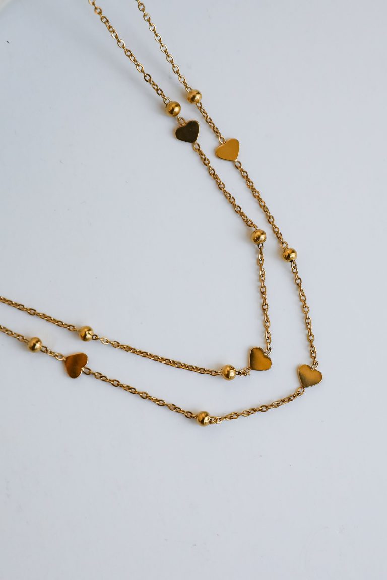 FINAL SALE - Rosie Gold Heart Charm Layered Necklace