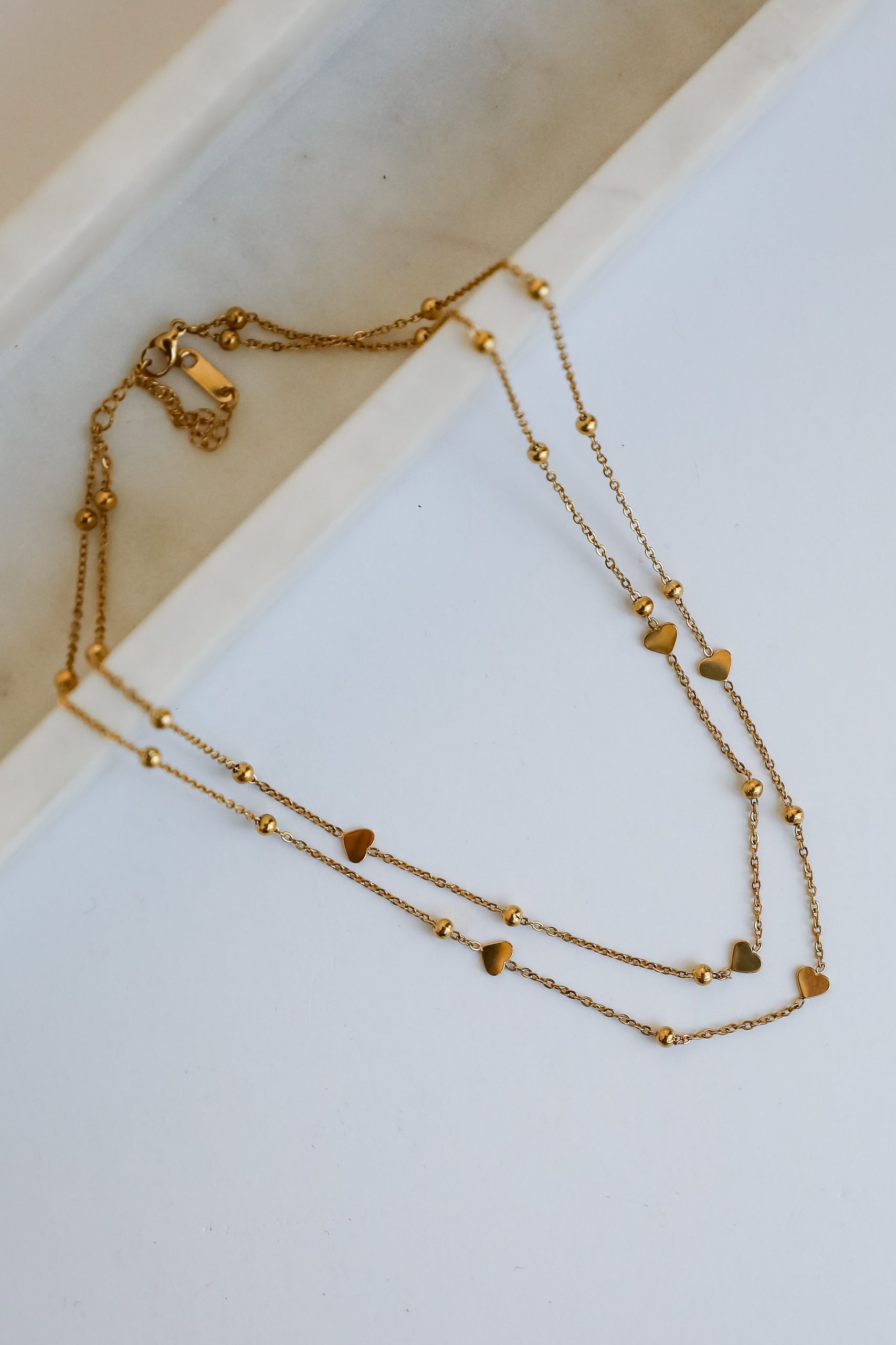 FINAL SALE - Rosie Gold Heart Charm Layered Necklace - Image 3