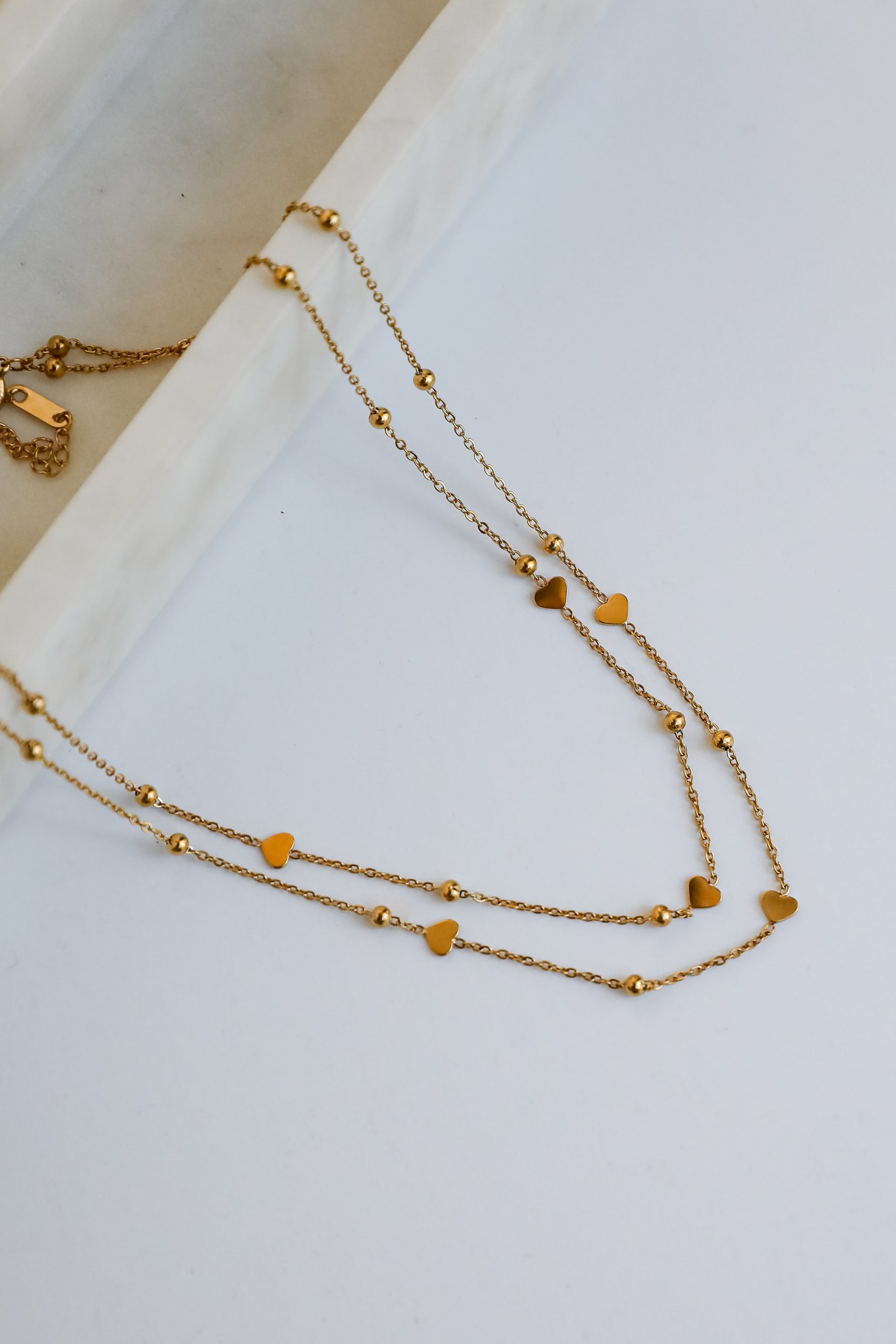 FINAL SALE - Rosie Gold Heart Charm Layered Necklace - Image 5