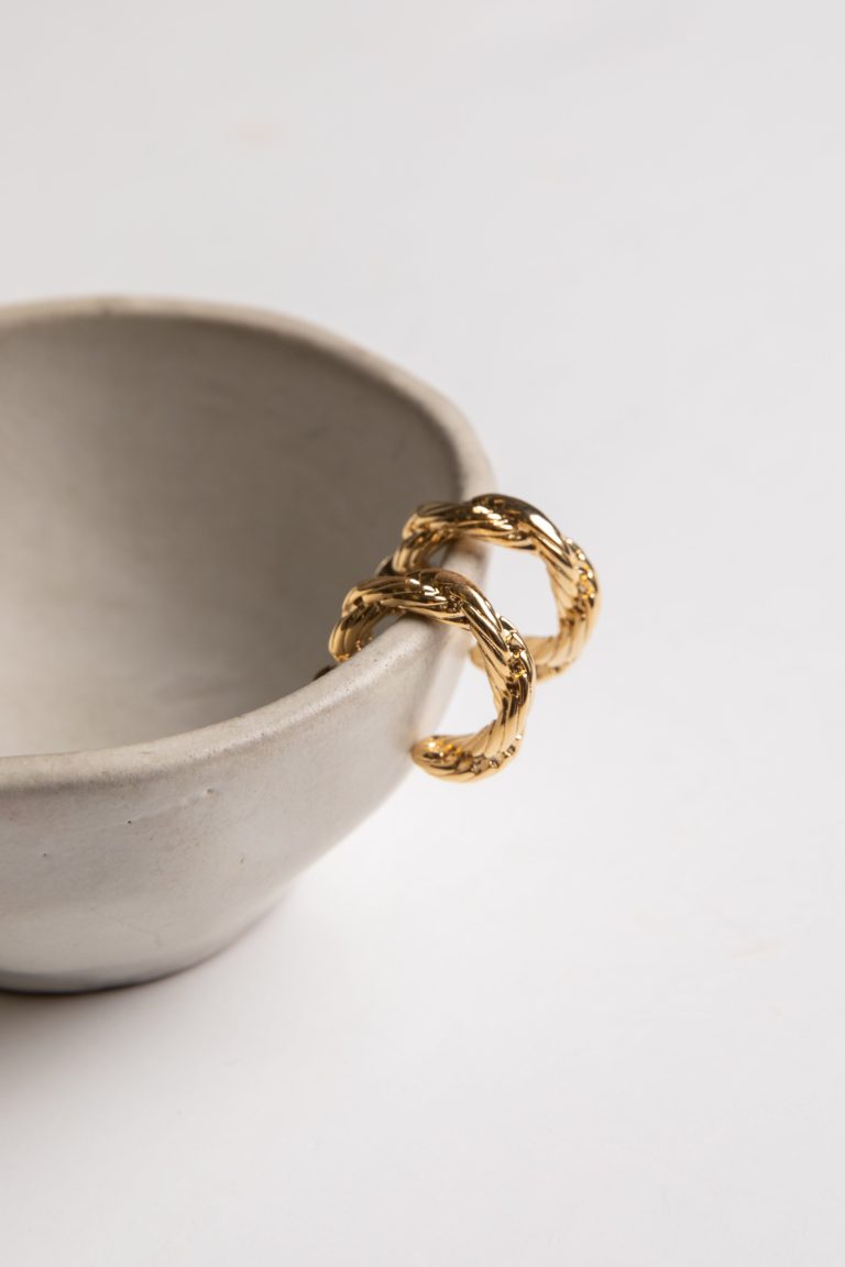Makayla Gold Twisted Mini Hoop Earrings