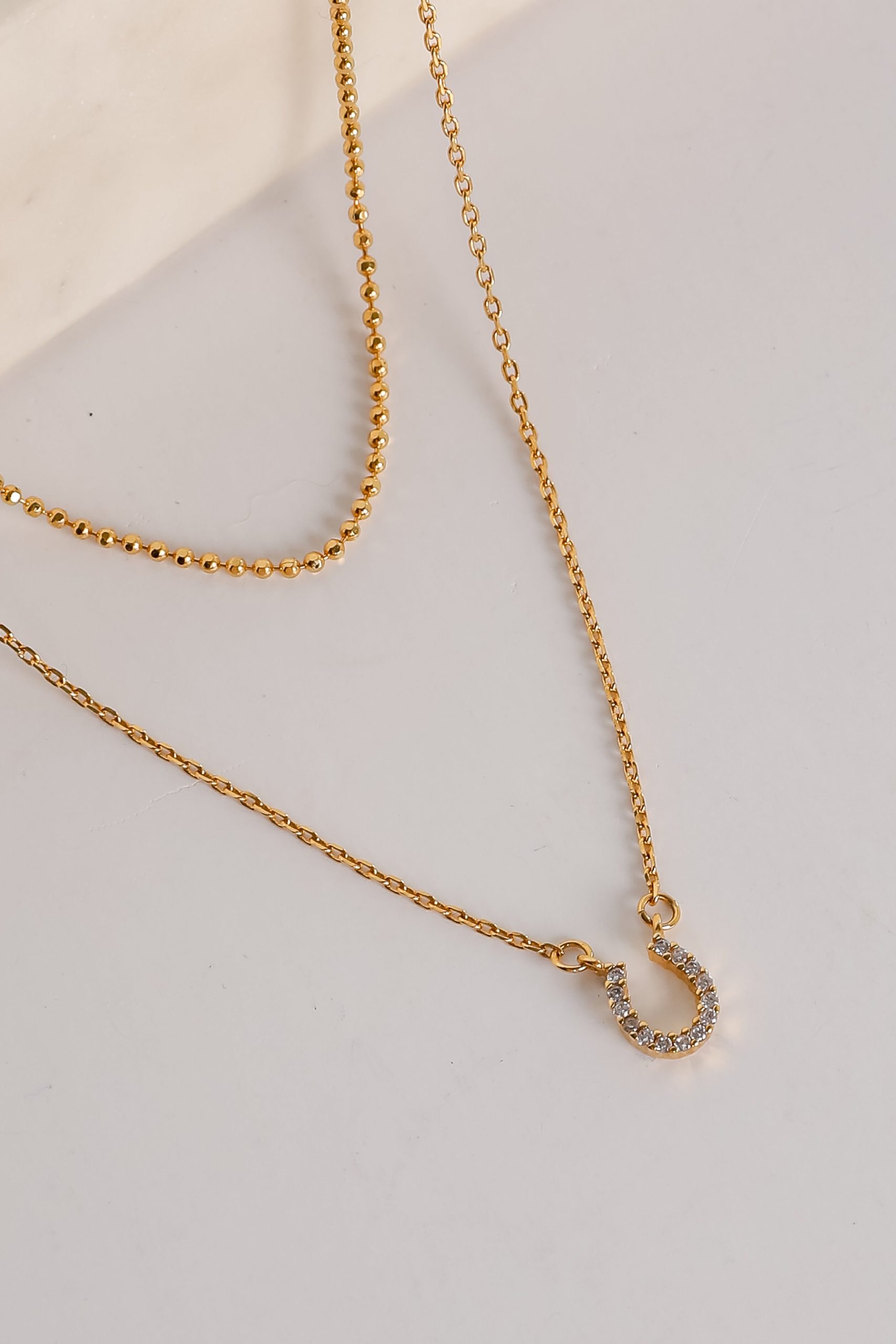 FINAL SALE - Gabby Gold Horseshoe Charm Necklace - Image 3