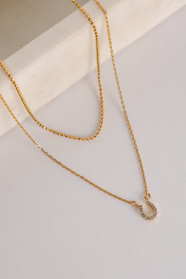 FINAL SALE - Gabby Gold Horseshoe Charm Necklace