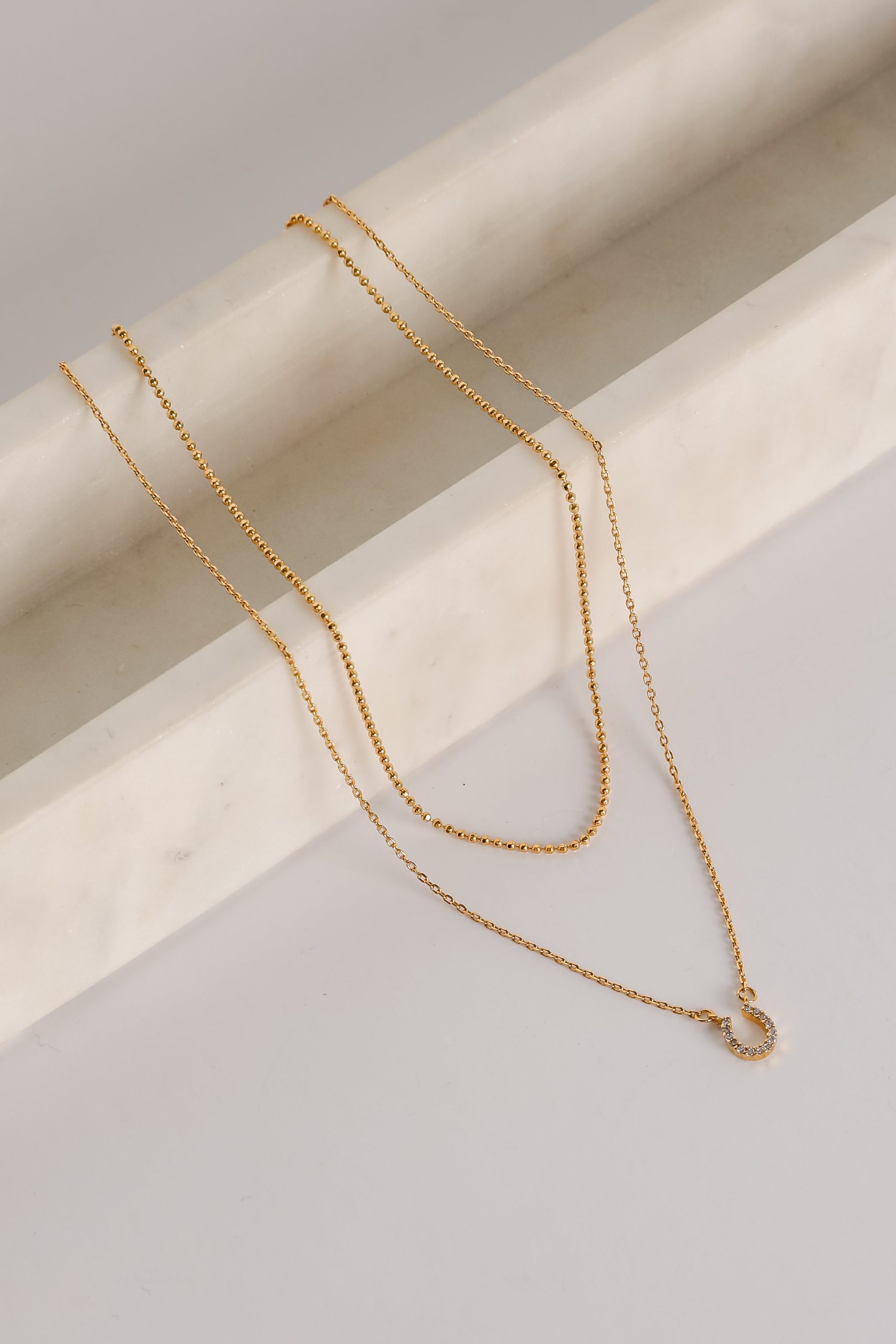 FINAL SALE - Gabby Gold Horseshoe Charm Necklace - Image 2