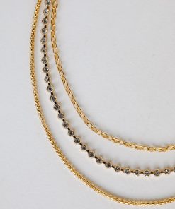 FINAL SALE - Quinn Gold Rhinestone Layered Chain Necklace