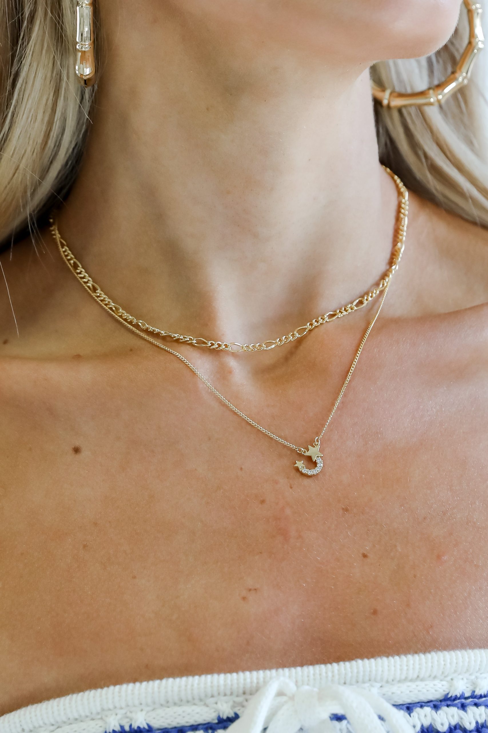 FINAL SALE - Hazel Gold Layered Chain Necklace - Image 4