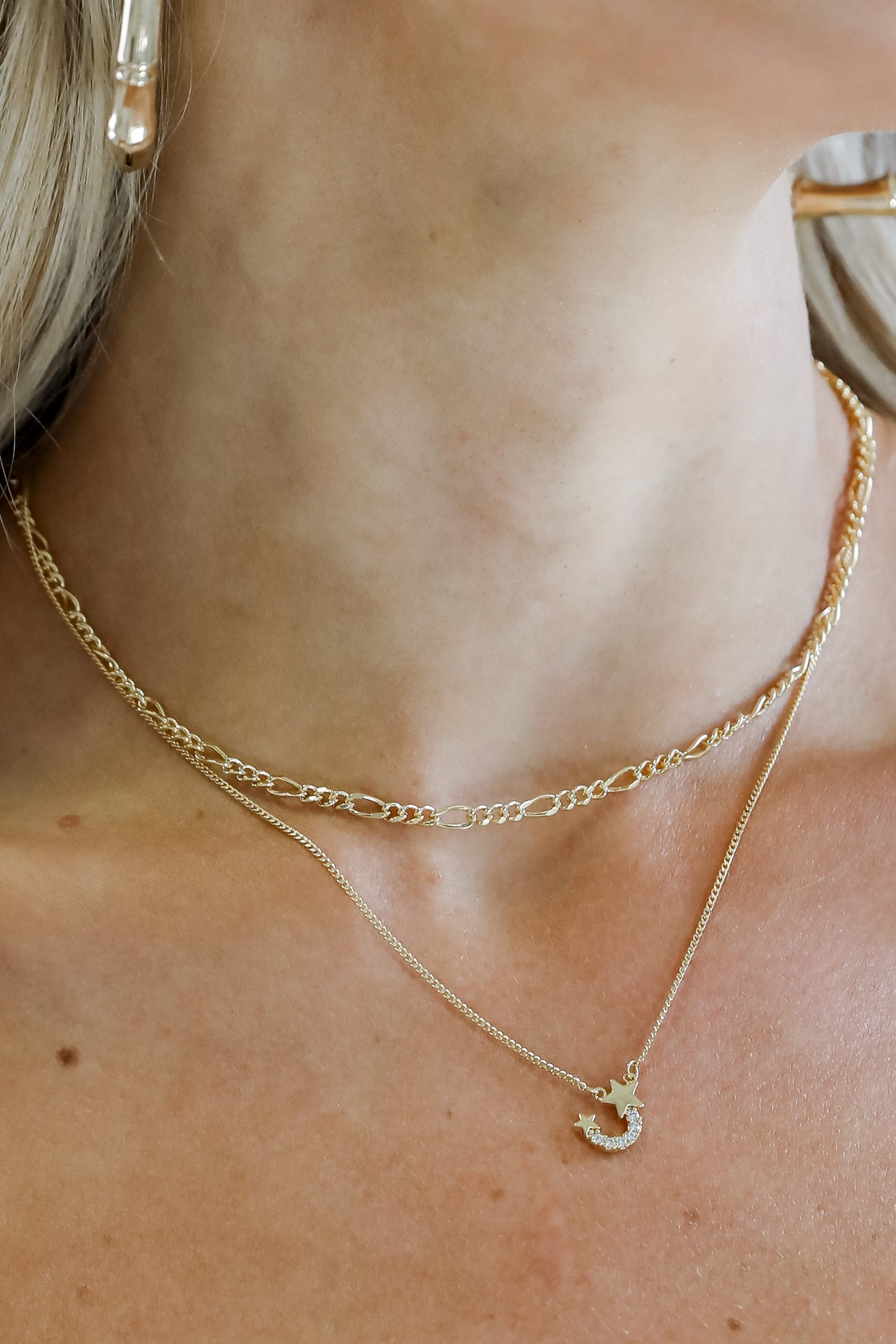 FINAL SALE - Hazel Gold Layered Chain Necklace - Image 2