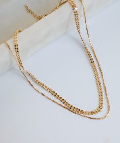Abbey Gold Layered Chain Necklace