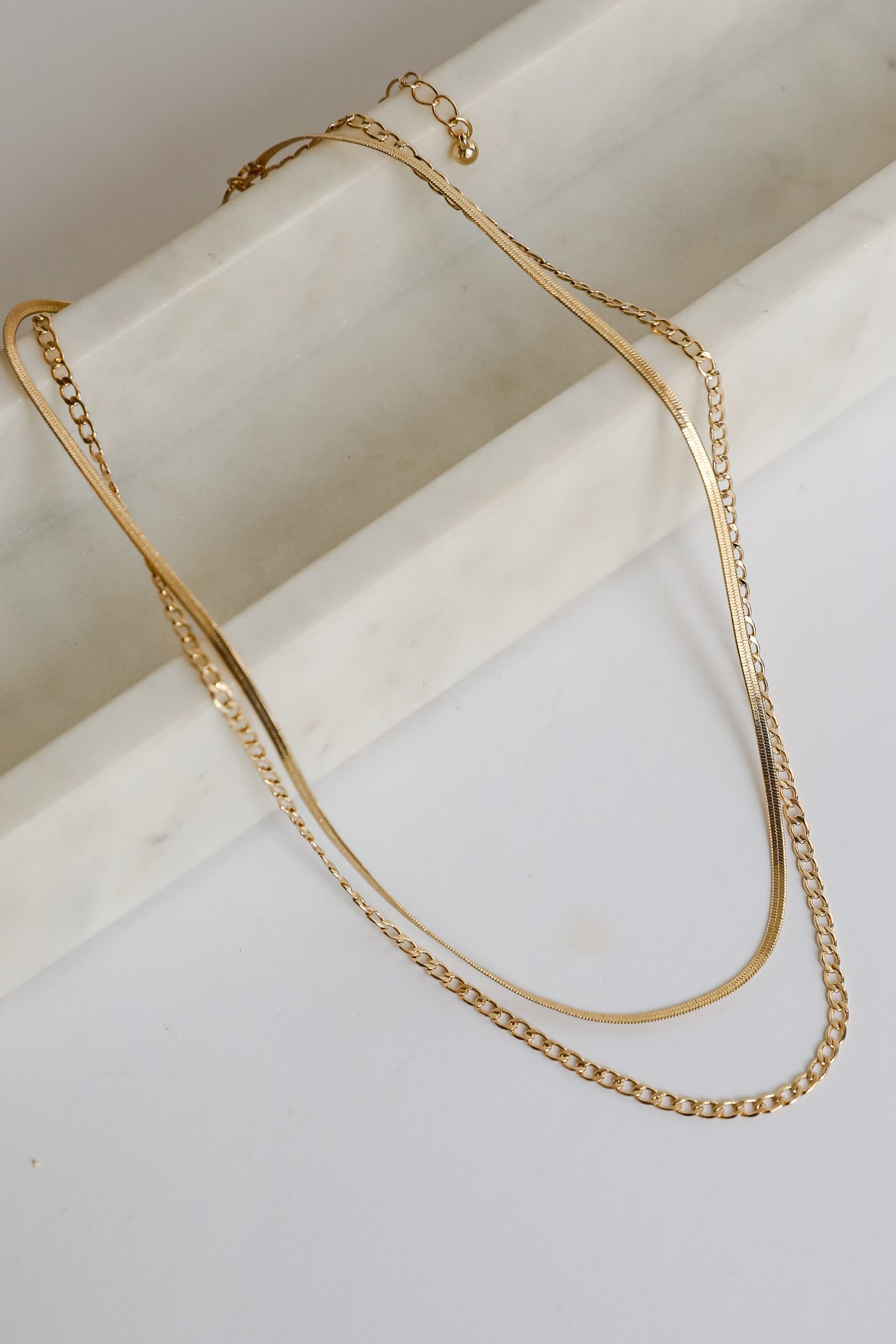 Lexi Gold Layered Chain Necklace - Image 2