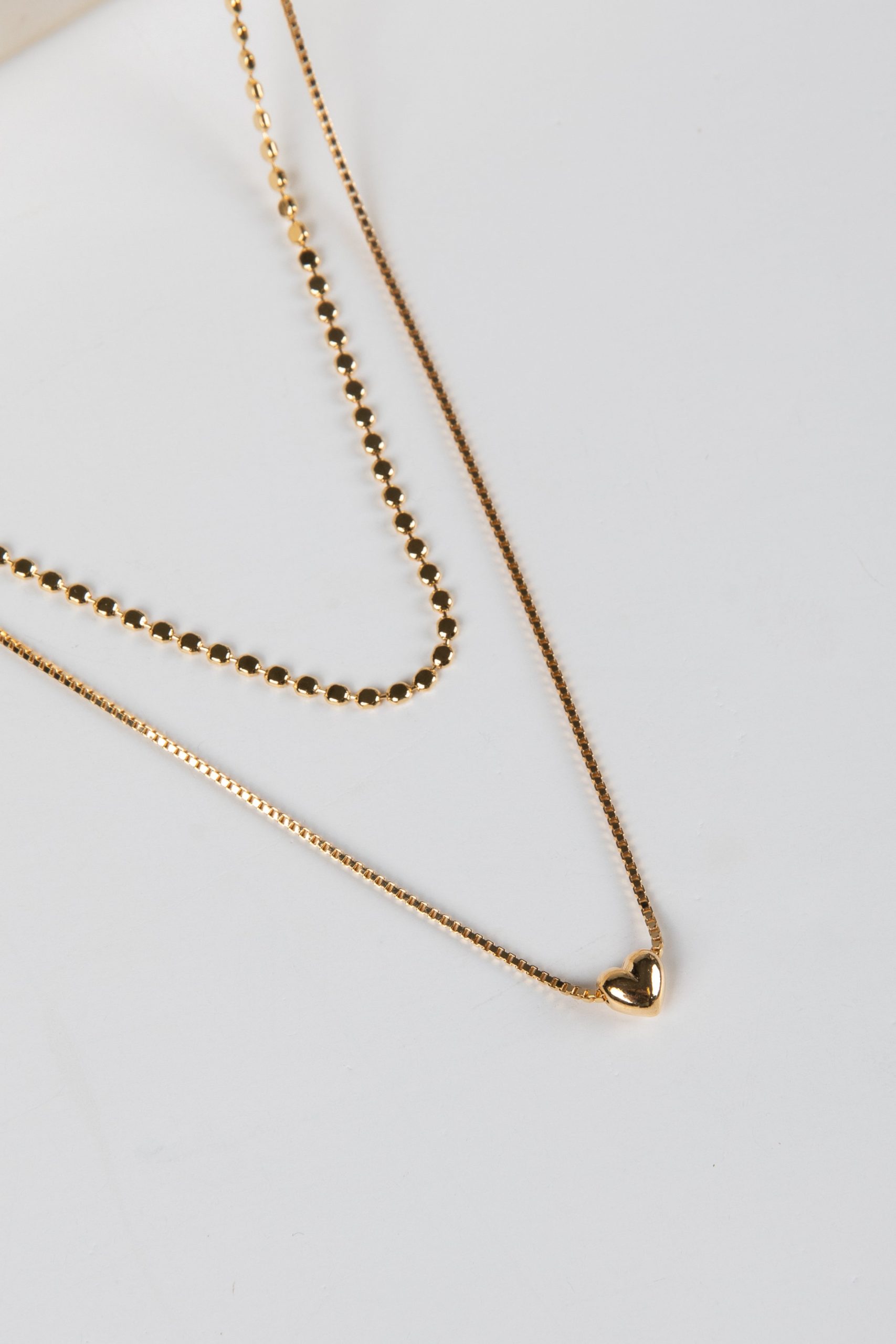 Finley Gold Heart Charm Layered Necklace