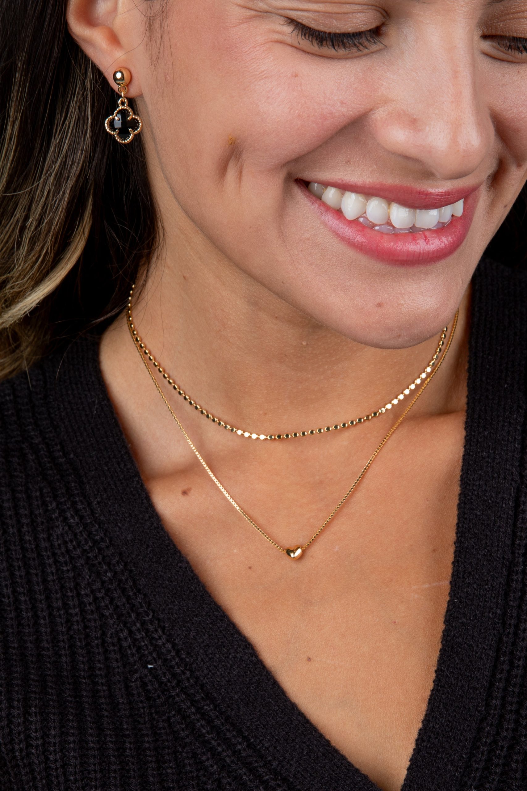 Finley Gold Heart Charm Layered Necklace - Image 2