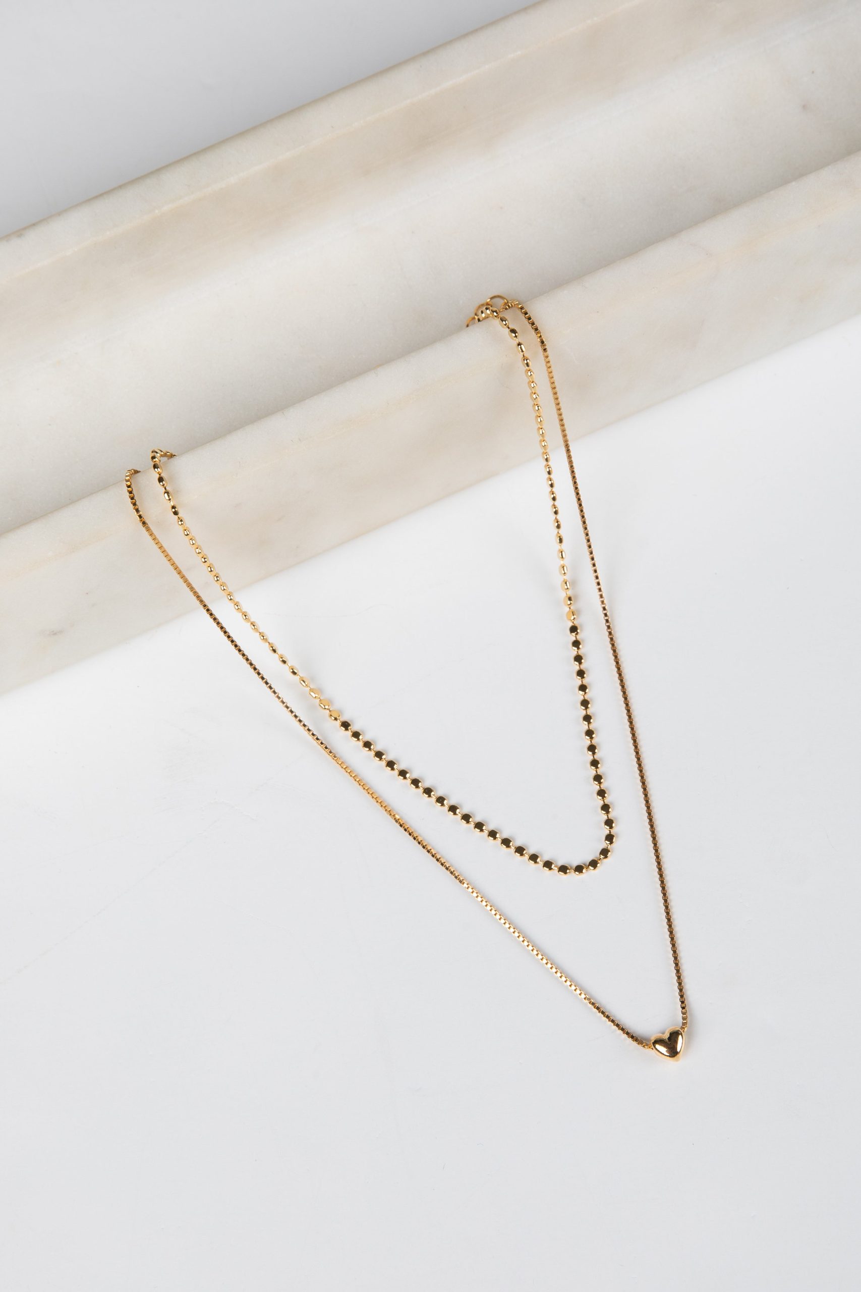 Finley Gold Heart Charm Layered Necklace - Image 3