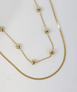 FINAL SALE - Aria Gold Heart Layered Chain Necklace