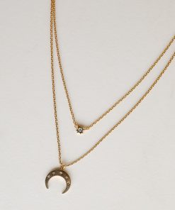 FINAL SALE - Sami Gold Crescent Horn Layered Necklace