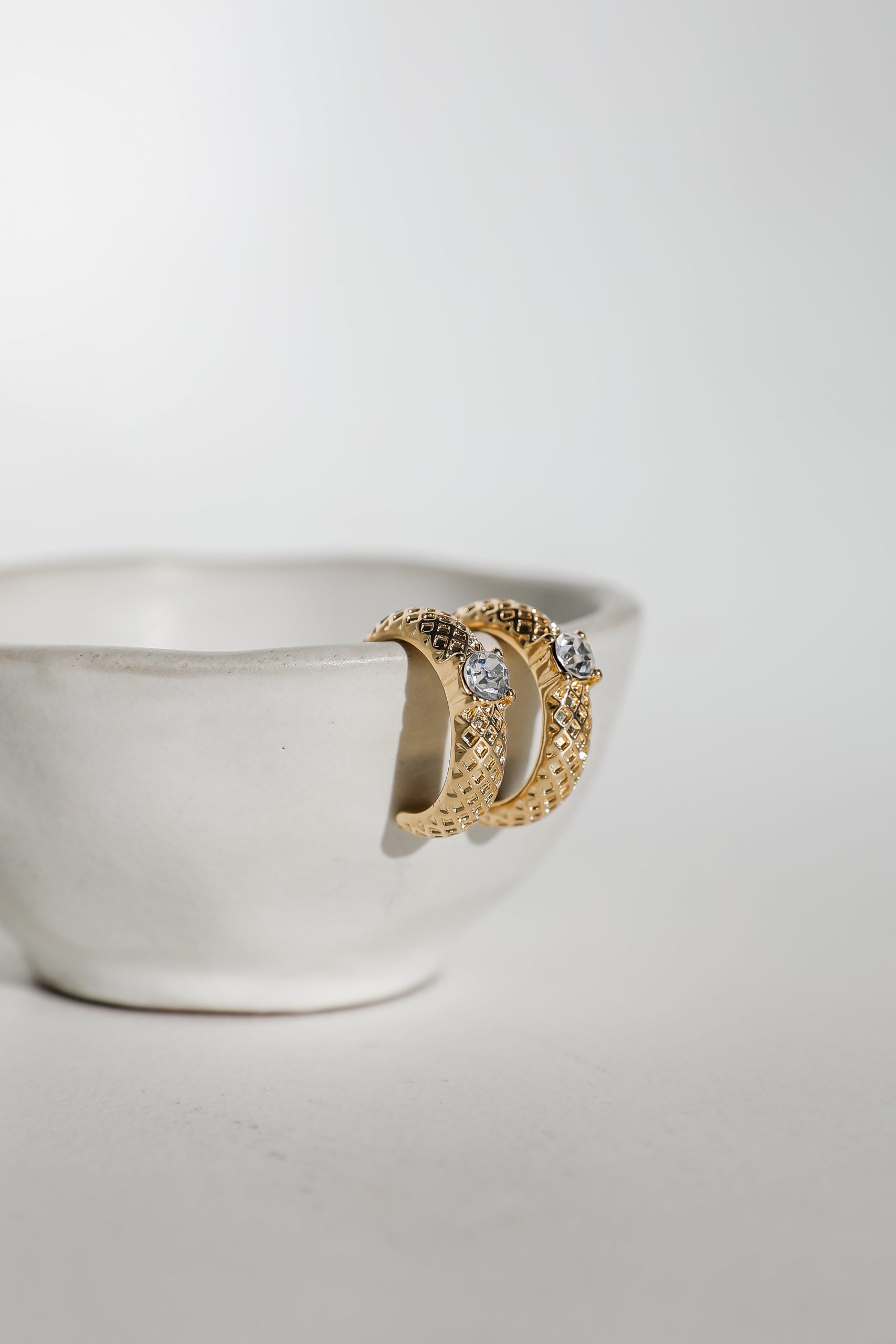 FINAL SALE - Maria Gold Rhinestone Hoop Earrings