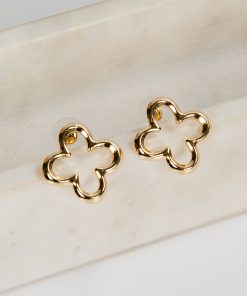 Kaylee Gold Quatrefoil Earrings