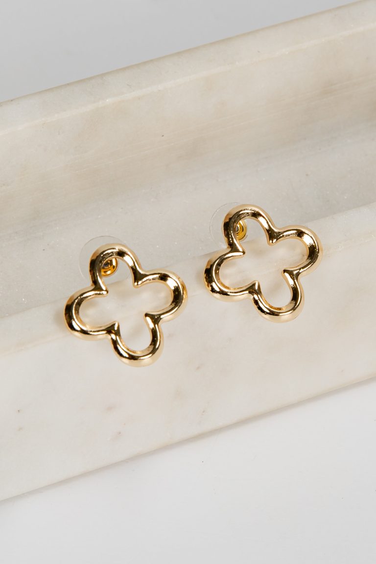 Kaylee Gold Quatrefoil Earrings