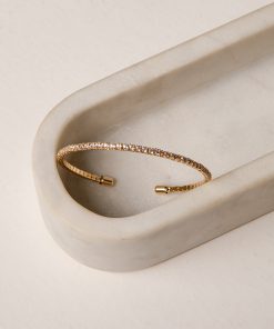 Michelle Gold Rhinestone Cuff Bracelet
