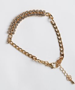 FINAL SALE - Aria Gold Rhinestone Chain Bracelet