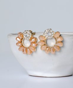 Audrey Gold Gemstone Circle Earrings