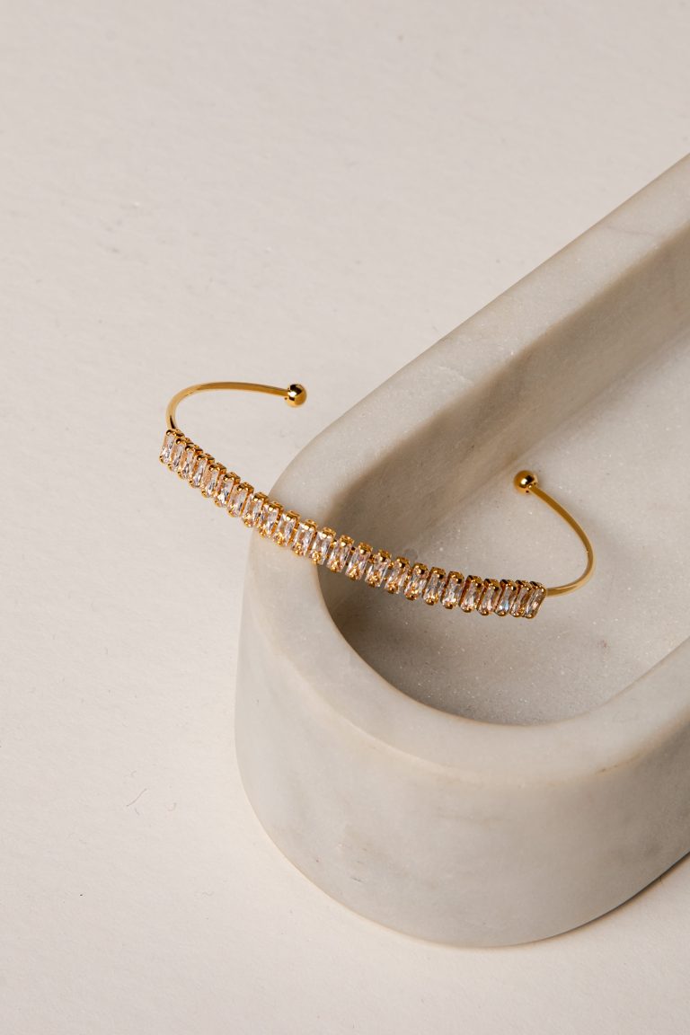 Karen Gold Rhinestone Cuff Bracelet