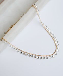 FINAL SALE - Riley Gold Rhinestone Chain Necklace