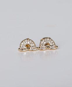FINAL SALE - Ivy Gold Rhinestone Rainbow Stud Earrings