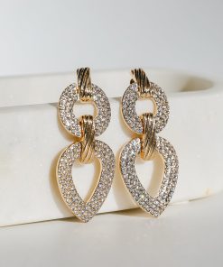 Quinn Gold Rhinestone Statement Earrings