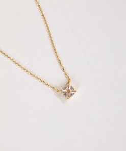 Tatum Gold Rhinestone Charm Necklace