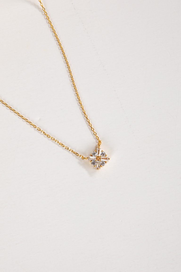 Tatum Gold Rhinestone Charm Necklace