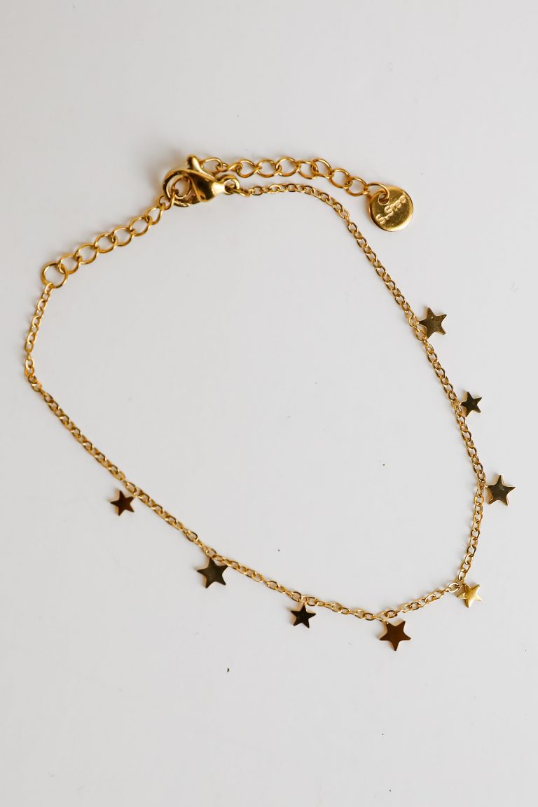 FINAL SALE - Elise Gold Star Charm Bracelet