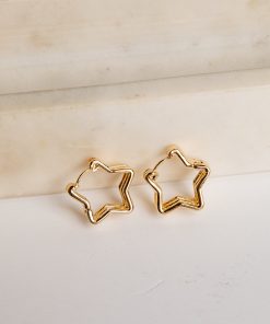 Poppy Gold Star Drop Earrings
