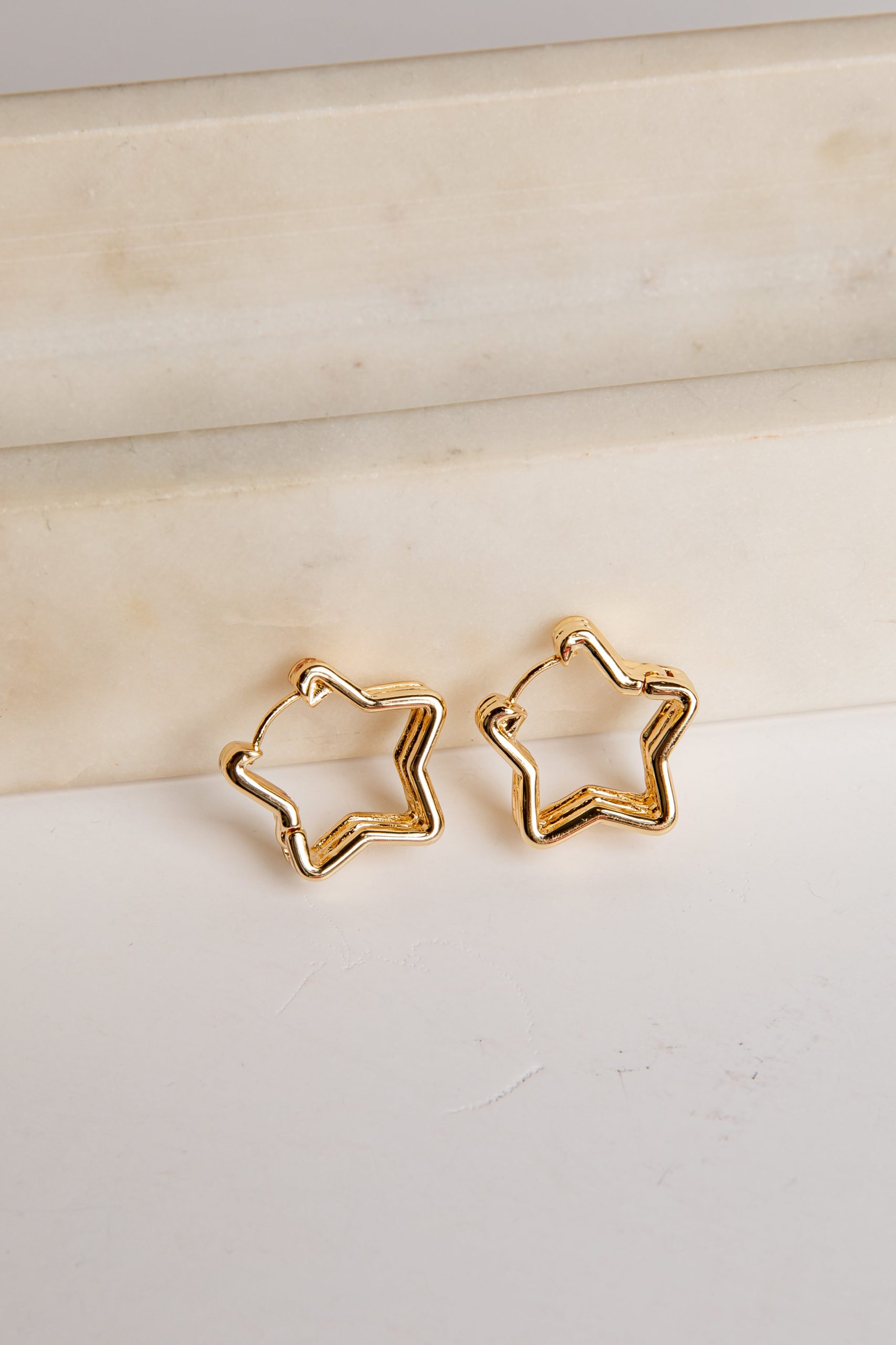 Poppy Gold Star Drop Earrings