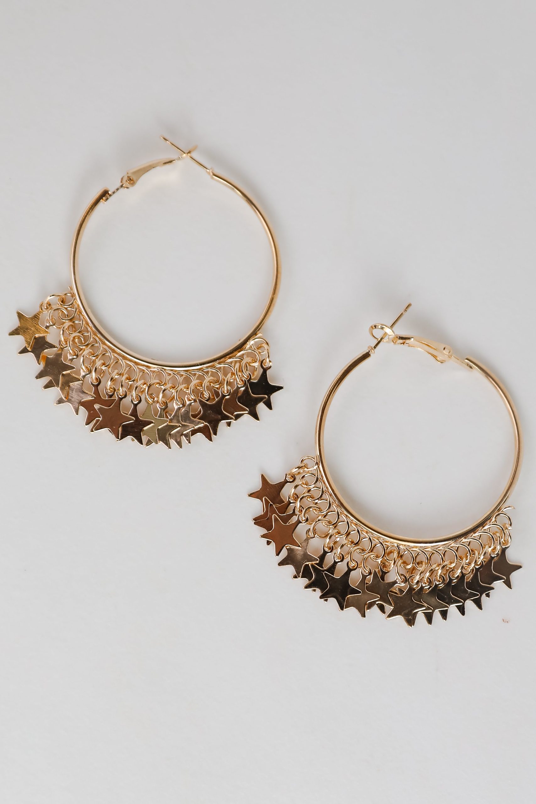 FINAL SALE - Maddy Gold Star Charm Hoop Earrings
