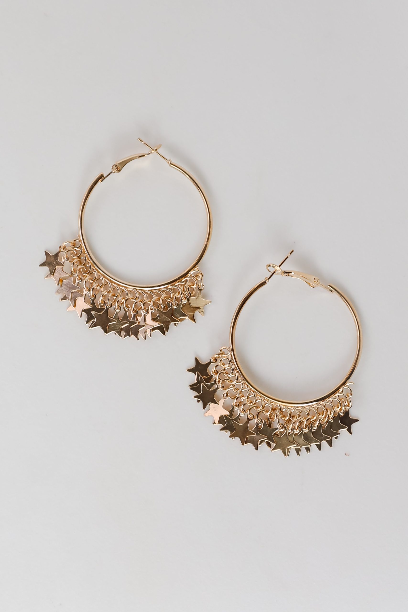 FINAL SALE - Maddy Gold Star Charm Hoop Earrings - Image 3